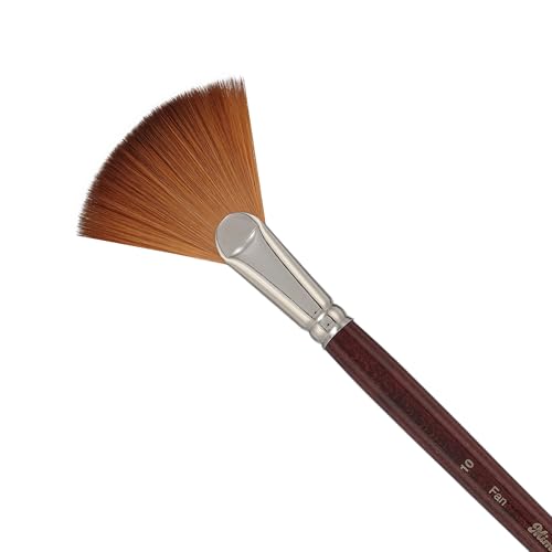 Creative Mark Mimik Kolinsky Watercolor Brush - # 10 Fan - Long Handle Synthetic Paint Brush - Handmade in Germany - Synthetic Sable Paint Brushes for Professional Artists - Animal-Friendly - size: 10