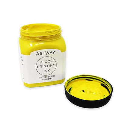 Artway Premium Block Printing Ink - 250ml - Yellow - Ideal for Relief, Block and Lino Printmaking - color: Yellow