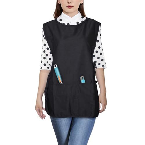 Waterproof Cobbler Apron with 2 Deep Pockets Unisex Art Smock for Painting Cleaning Durable Kitchen Apron for Artists And Work