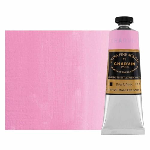 Charvin Extra Fine Professional Acrylic Paint - Eva's Pink, 60ml Tube, Triple-Milled, Lightfast Pigments, Open Stock Artist Acrylic Paints in Nature-Inspired Hues - color: Eva's Pink, size: 2.02 Fl Oz (Pack of 1)