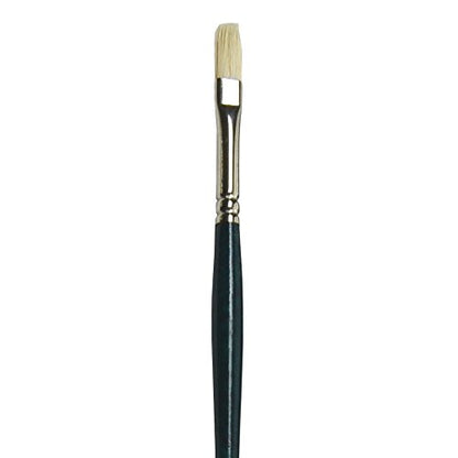 Princeton Ashley, Brushes for Acrylic and Oil Series 5200, Interlocked Chungking Bristle, Flat Size 2 - color: Blue Green Flat, size: Size 2