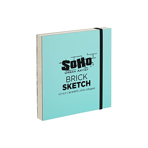 SoHo Urban Artist Brick Sketchbook Journals for Sketching, Drawing, Colored Pencils, Graphite, and More - Sketch 5.5"x5.5" (100 GSM, 80 Sheets) - 2 Pack - color: Sketch, size: 5.5 x 5.5in