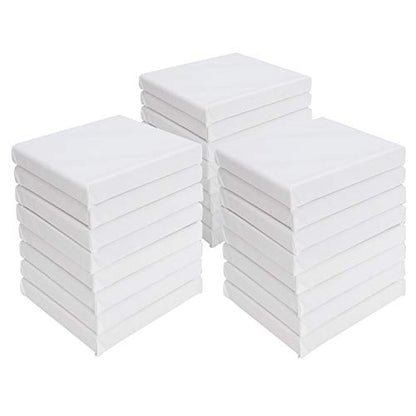 Mini Canvas Panels 6 x 6 inch Pack of 24, STARVAST Cotton Pre-Stretched Small Canvas Boards Blank Canvases for Paintings Craft Small Acrylics Oil Art Projects