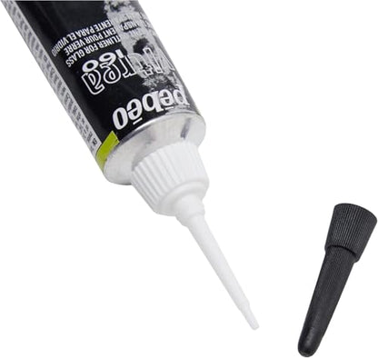 Vitrea 160 Glass Paint Outliner - 2 Pack 20ml Ink Black Art Tube Transparent Water Based Paint Set For Painting Glass Ware, Ceramic Ware, Glass Etching & Color Shift with E-book