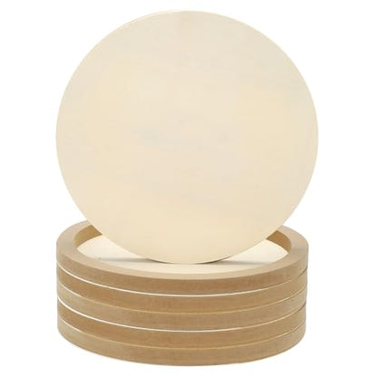 PATIKIL 12" Round Wood Canvas Panels, 6pcs Unfinished Wood Plaque Disc Circle Board for Craft Projects, Art Painting, Carving, Engraving, DIY - size: 12"