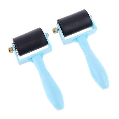 2X Practical Rubber Roller Anti Skid Tape Tool for Printmaking Wallpapers Stamping Gluing Application Painting Tools for Professional