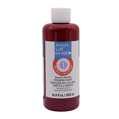 Artist's Loft Magenta Deep Acrylic Ready-Mixed Pouring Paint - Academic Level 1 Paint for Drawing, Painting, Art & Crafts Supplies - 1 Pack - color: Red