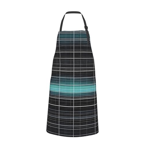 Round watercolor painting Heavy Duty Waterproof Apron with Pockets for AdultsResistant Grilling, Gardening, Painting - color: Dimensional Line Space