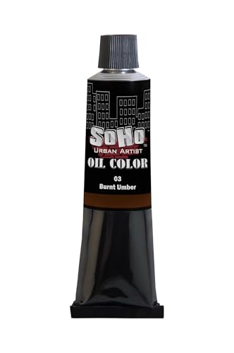 Soho Urban Artist Oil Paint - Burnt Umber, 170 ml Tube - Best Valued Oil Colors for Painting, Excellent Pigment Load - color: Burnt Umber, size: 5.75 Fl Oz (Pack of 1)
