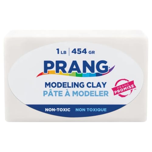 Prang Modeling Clay, White, 1 lb. Block, Case of 12 Blocks, 192 oz. Total | Pliable, Non-Hardening, Non-Staining, Easy Clean-Up, Perfect for Preschool and Elementary Aged Children - color: White, size: 1 lb. (Pack of 12)