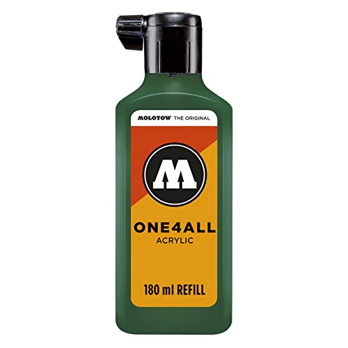 MOLOTOW ONE4ALL Acrylic Paint Refill, For MOLOTOW ONE4ALL Paint Marker, Mister Green, 180ml Bottle, 1 Each (692.096) - color: Mister Green, size: 6.1 fl oz