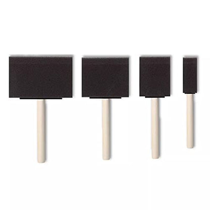 ArtSkills Bulk Foam Paint Brushes, Sponge Brushes for Painting, 4” 3” 2” & 1” Sponge Paint Brushes for Art, Varnish, Wood Stain, Assorted 48pk