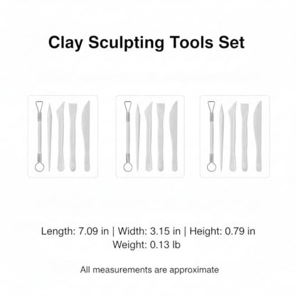 Clay Sculpting Tools Set, 5-Piece Plastic Modeling Kit for Shaping Soft Clay and Resin, Starter Craft Supplies (Set of 5)