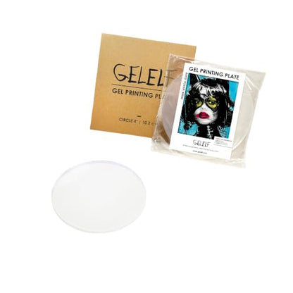 GELELF New Generation Gel Printing Plate, Upgraded Formula Printing Plate for Gel Printing Art, Gel Monoprinting Kit, Printmaking Supplies, No Aging and Bubbling(C4: 4" Diameter) - size: Circle 4"|10.2cm