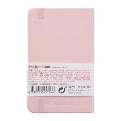 Talens Japan T9314-011M 441726 Royal Art Creation Sketchbook, Drawing Notebook, 3.5 x 5.5 inches (9 x 14 cm), Pastel Pink - color: pastel pink, size: 9×14cm