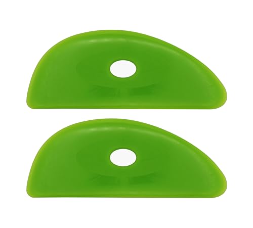 Creative Hobbies 2 Pack of Medium Firm Silicone Pottery Rib | Ceramic Sculpting Tool for Smooth Finishing and Removing Finger Marks - Essential Tool for Potters (Shape 3) - color: Shape 3