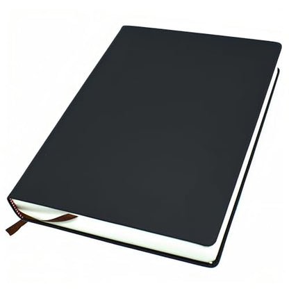jooact Thick Sketchbook 660 Pages Notebook Soft Faux Leather Cover Journal 80GSM Paper Notepad Drawing Book Memo Writing Sketch Pad Diary Notebook - color: Black, size: A4