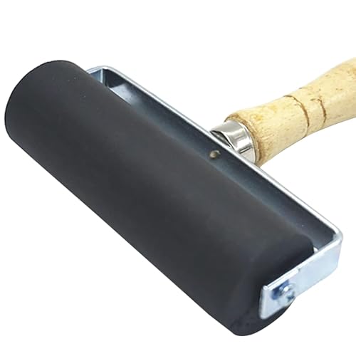 HRJZF 3 Pack Rubber Brayer Roller for Printmaking, Great for Gluing Application Also. Anti Skid Tape Construction Tools, Print, Ink and Stamping Tools 4 Inch