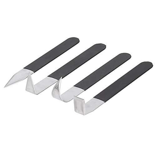 Generic 4Pcs Pottery Sculpture Tools, Stainless Steel Carving Set Anti Slip Rubber Handle DIY Modeling Kit for Clay Embryo Repair Craft Art Beginner Use