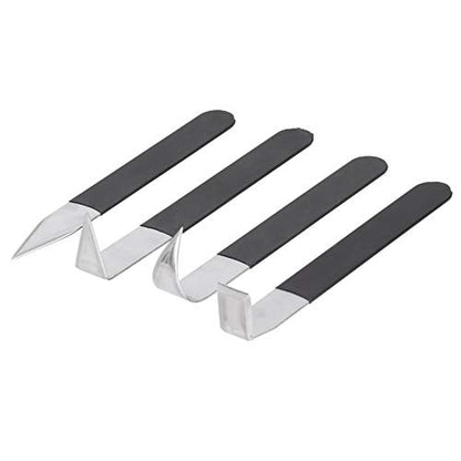 Generic 4Pcs Pottery Sculpture Tools, Stainless Steel Carving Set Anti Slip Rubber Handle DIY Modeling Kit for Clay Embryo Repair Craft Art Beginner Use