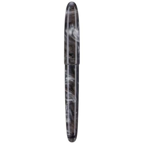 Asvine C80 Fountain Pen #8 Fine Nib Large Handcraft Pen with Converter Pen Case Collection Set (Gray Ripple) - color: Gray Ripple, style: Fine