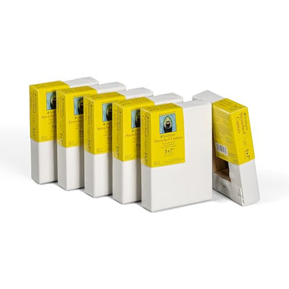Strathmore 300 Series Gallery Stretched Canvas Pack, 5x7 inch, 6 Pack, Art Canvas for Students Professionals - size: 5x7 inch, style: Gallery Profile