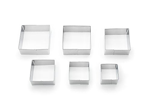 Fox Run, 1 x 2.75 x 2.75 inches, Square Cookie Cutter Set - color: Square Cookie Cutter Set
