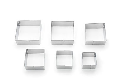 Fox Run, 1 x 2.75 x 2.75 inches, Square Cookie Cutter Set - color: Square Cookie Cutter Set