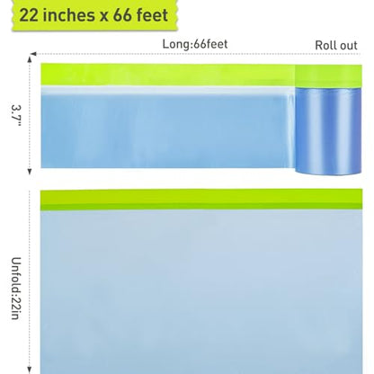 Tangibay Pre-Taped Masking Film for Painting - 22" x 66' Painters Plastic Sheeting with Automotive Paint Tape and Drape for Covering Cars, Walls, Windows and Furniture Protection (2 Rolls) - size: 2 Rolls: 22"