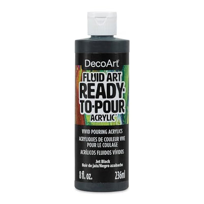 Deco Art DecoArt FluidArt Ready-To-Pour Acrylic Paint 8oz-Jet Black - color: Jet Black