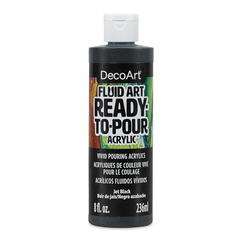 Deco Art DecoArt FluidArt Ready-To-Pour Acrylic Paint 8oz-Jet Black - color: Jet Black