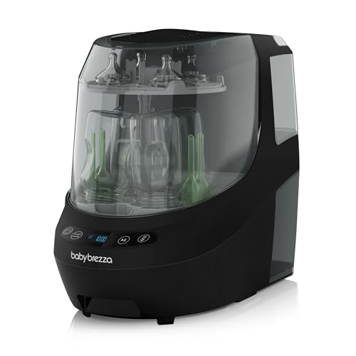 Baby Brezza Bottle Washer Pro - Baby Bottle Washer, Sterilizer + Dryer - All in One Machine Cleans Baby Essentials like Bottles + Pump Parts – Appliance to Replace Bottle Brushes & Drying Racks, Black - color: Black