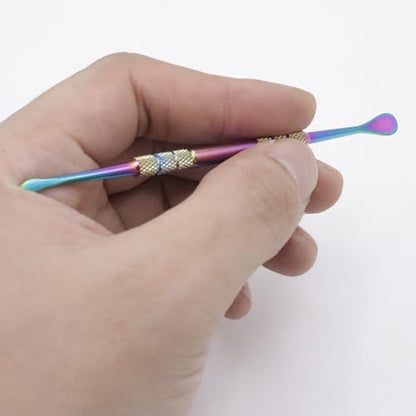 Joyangy 3PCS Wax Carving Tools, Stainless Steel Double-Headed Sculpting Kit, 4.6" Wax Modeling Engraving Spoons for Clay Pottery Molding Shaping, Rainbow - size: 3 Pack(Rainbow)