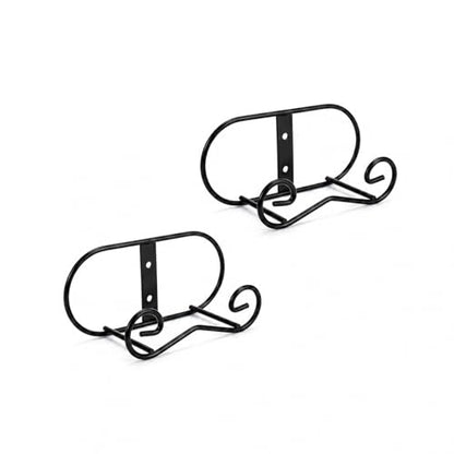 LIONWEI LIONWELI Wall Mount Plate Display Stands - 2 Pack Black Iron Easel Holders - Vertical Wall Hangers for Decorative Plates, Picture Frames, Art - size: Medium