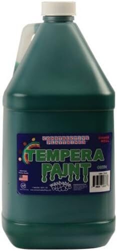 Constructive Playthings Washable Tempera Paint for Kids, Classroom Painting Supplies, 1 Gallon, Green - color: Green, size: 128 Fl Oz (Pack of 1)