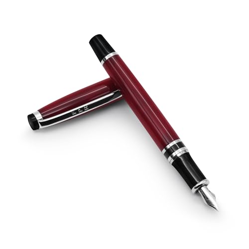FPR Ambassador Ultra Flex Nib Fountain Pen Set, Burgundy - Refillable Pen w/Cartridges & Converter - Calligraphy Pens for Writing, Journaling & Gifting - Luxury Pens For Smooth Strokes - color: Burgundy
