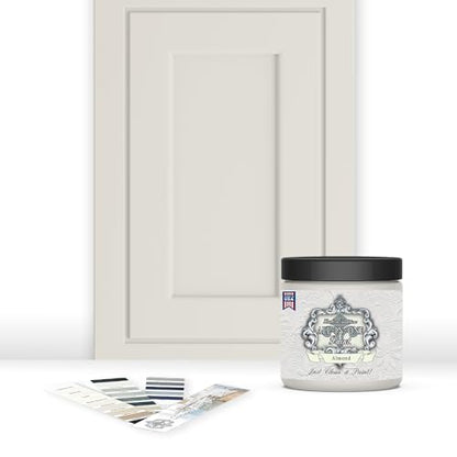 ALL-IN-ONE Paint by Heirloom Traditions, Almond (Neutral White), 8oz Sample - Durable cabinet and furniture paint. Built in primer and top coat, no sanding needed. Includes our 30 featured color card. - color: Almond, size: 8 Fl Oz