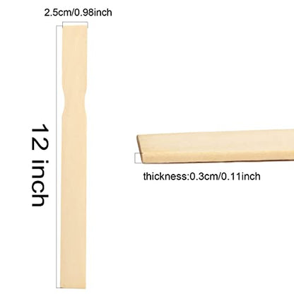 ZOENHOU 200 PCS 12 Inch Paint Sticks, Premium Wooden Paint Stir Waxing Sticks for Crafts Crafting Resin Craft Wood Crafts Paddle Hobby Projects Garden Marker - size: 200PCS 12 Inch