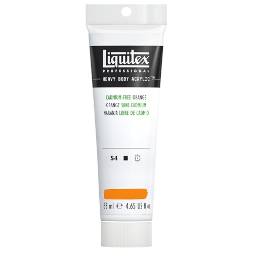 Liquitex Professional Heavy Body Acrylic Paint, 4.65-oz (138ml) Tube, Cadmium Free Orange - color: Cadmium Free Orange, style: 4.65-oz Tube