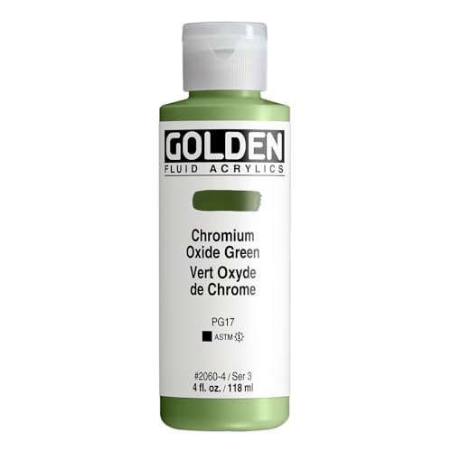 Golden Fluid Acrylic, 4 ounce bottle, Chromium Oxide Green (2060-4)