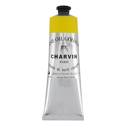 Charvin Fine Oil Paint 150 mL Tube Intense Lemon Yellow – Professional Artist Oil Color, Archival Quality, Smooth Finish, Nature-Inspired Tone - color: Intense Lemon Yellow