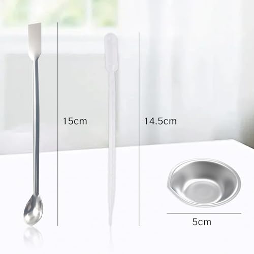 BRBASAP 2Pcs Metal Paint Tray Mixing Palette 2Pcs Metal Paint Stirrers 2Pcs Clear Plastic Droppers for Airbrush Painting Model Mixing DIY Art Craft Small Cups Bowls and Mixing Dishes