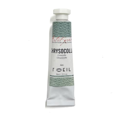 L'oeil (Genuine Minerals) Professional Artist Grade Extra Fine Handmade Watercolor 15ml Paint Tube, 0.5 Fl Oz, Natural Granulation, Rich Colour Luminosity, Lightfast Non-fading, Archival Quality (Chrysocolla) - color: Chrysocolla