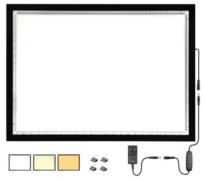 WELZK 10000 Lux High Bright Light Pad A2, 3 Colors Light Board. 10 Levels/Stepless Dimming for Diamond Painting, Tracing, Drawing, Sketching etc - style: A2 3-Colors
