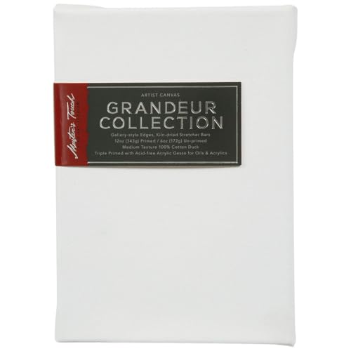 Hobby Lobby Master's Touch Grandeur Blank Canvas, Heavy-Duty Cotton Duck, Gallery-Wrapped, White (5"x7" - Set of 2) - style: 5"x7" - Set of 2