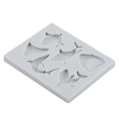Ocean Animal Polymer Clay Molds Shark Silicone Mold for DIY Crafts Epoxy Resin Casting Air Dry Polymer Clay Plaster Jewelry Making - color: Style D