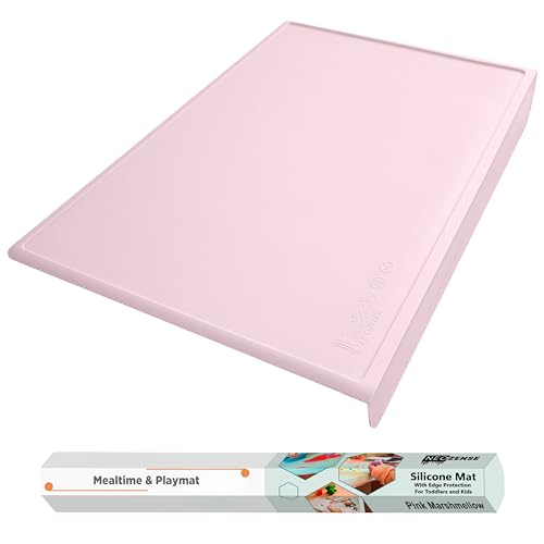 Silicone Craft Mat for Painting, PlayDoh and Art Projects with Angle-Protective Safety Edge – Toddlers & Kids Placemat – Non-Slip & BPA-Free Food Mat – 1.5mm Thick, 24"x16", Marshmallow Pink - color: Marshmallow Pink, size: 24"L x 16"W