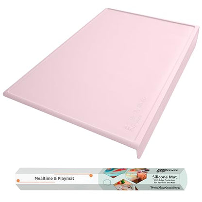 Silicone Craft Mat for Painting, PlayDoh and Art Projects with Angle-Protective Safety Edge – Toddlers & Kids Placemat – Non-Slip & BPA-Free Food Mat – 1.5mm Thick, 24"x16", Marshmallow Pink - color: Marshmallow Pink, size: 24"L x 16"W