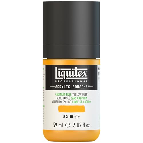 Liquitex Professional Acrylic Gouache, 2-oz (59ml) Bottle, Cadmium-Free Yellow Deep - color: Cadmium-free Yellow Deep