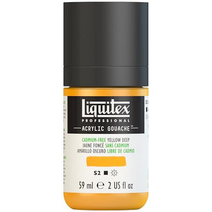 Liquitex Professional Acrylic Gouache, 2-oz (59ml) Bottle, Cadmium-Free Yellow Deep - color: Cadmium-free Yellow Deep